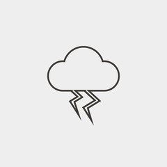 lightning cloud icon vector illustration and symbol for website and graphic design