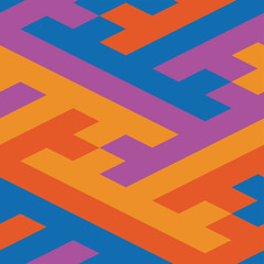 Seamless Japanese pattern combining geometric systems