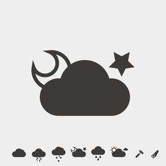 night moon and star icon vector illustration and symbol for website and graphic design