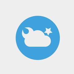 night moon and star icon vector illustration and symbol for website and graphic design