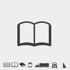 open book icon vector illustration and symbol for website and graphic design