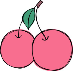 red cherry vector sketch