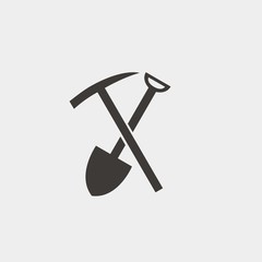 shovel and hoe icon vector illustration and symbol for website and graphic design - obrazy, fototapety, plakaty