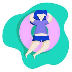 the girl in a bathing suit