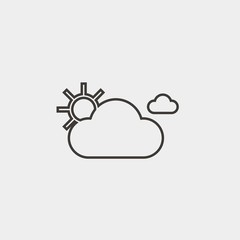 sunny cloud icon vector illustration and symbol for website and graphic design