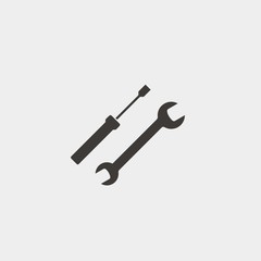 wrench and screwdriver icon vector illustration and symbol for website and graphic design