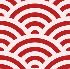 Red Seamless Japanese pattern that represents the Qinghai wave