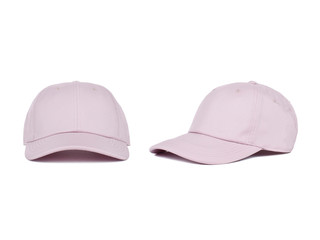 Pink baseball cap, front and side view