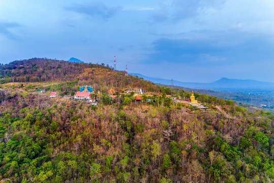 Aerial view of Wat Phousalao pagoda, Pakse, Champasak, Laos