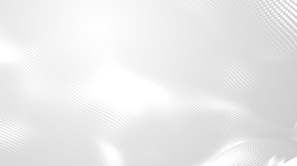 Dot white gray wave light technology texture background. Abstract big data digital concept. 3d rendering.