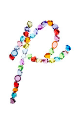 アルファベット　p　筆記体小文字　白背景　切り抜き