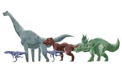 恐竜4種のイラスト