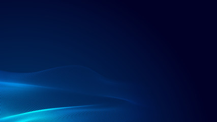 Dot blue wave light screen gradient texture background. Abstract  technology big data digital background. 3d rendering.