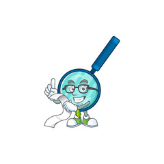 Mascot cartoon concept of magnifying glass with menu list