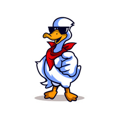 Cool goose with sunglasses mascot character ai file