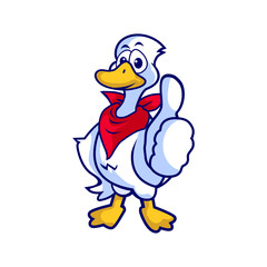 Cool white gose mascot character svg file