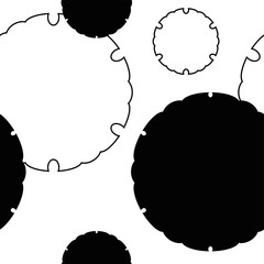 Monochrome Seamless Japanese pattern representing the Snow ring