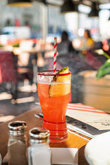 fresh mocktail with lemon and pineapple