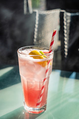 fresh mocktail with lemon and pineapple