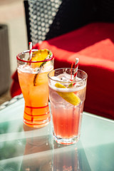 fresh mocktail with lemon and pineapple