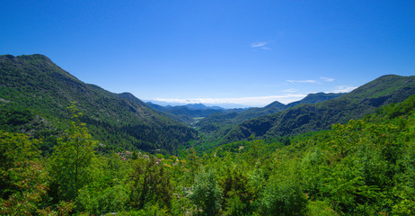 Fototapeta na wymiar Spectacular mountains of Montenegro, near Crnojevica river, Rijeka Crnojevica, Montenegro.
