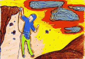 Summit Strokes: Kid's Artistry in Abstract Watercolor Climbing