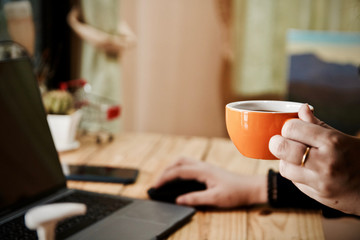 woman working on laptop