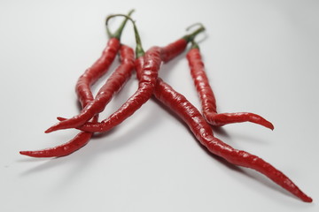 Red Chili with white isolated background