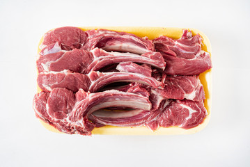 mutton brisket on the white background