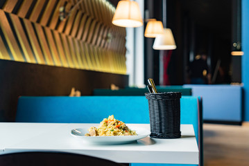 tasty lunch in the restaurant