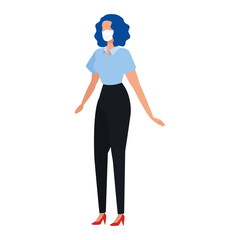 Fototapeta premium business woman using face mask isolated icon vector illustration design