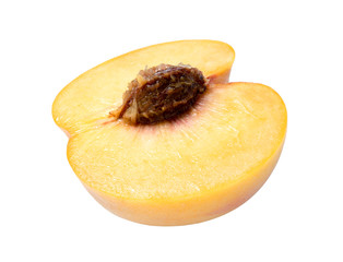 Fresh Golden Peach fruits on white background, Honey Yellow Peach isolated on white background,