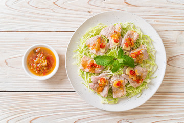 Boiled Pork with Lime Garlic and Chili Sauce