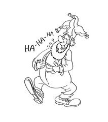 April Fool's day poster design. Funny beard character in cartoon style and decorate text. Vector illustration.