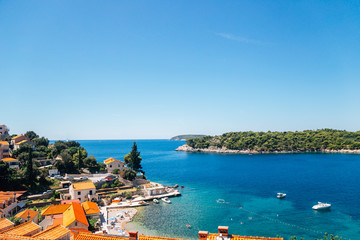 Adriatic sea and village scenery from Bosnia and Herzegovina to Croatia