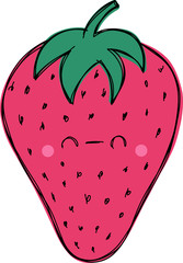red strawberry vector sketch
