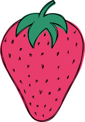 red strawberry vector with face