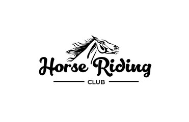 Horse logo design. Use it for makeing web or print posters for equine competitions or stable. Vector illustration.