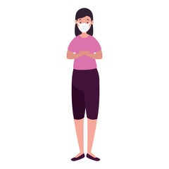 woman using face mask isolated icon vector illustration design
