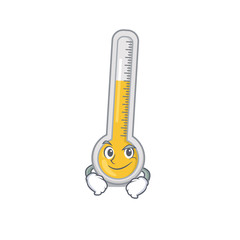 A mascot design of warm thermometer having confident gesture