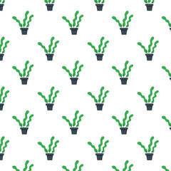 houseplants in pots pattern background