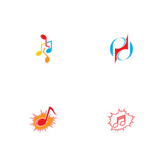 Obraz premium Set Musik note Logo Template vector symbol
