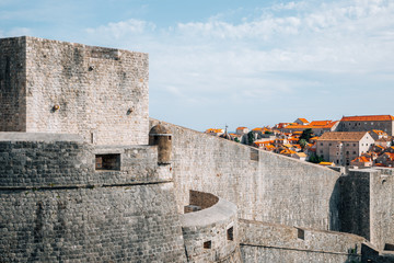 Dubrovnik old town medieval city walls in Croatia