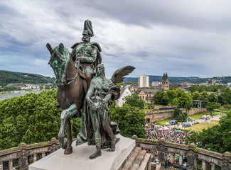 Koblenz City Germany historic monument German Corner where the rivers rhine and mosele flow together