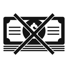 No cash money icon. Simple illustration of no cash money vector icon for web design isolated on white background