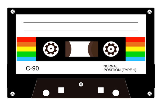 Retro audio cassette tape vector
