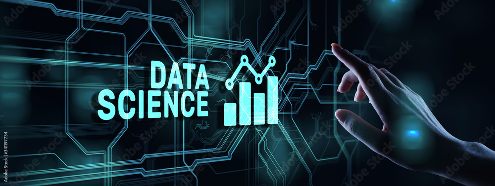 Wall mural big data science analysis business technology concept on virtual screen.