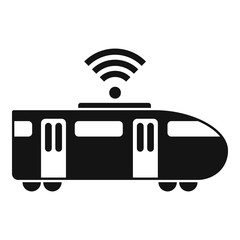 High speed train wifi icon. Simple illustration of high speed train wifi vector icon for web design isolated on white background