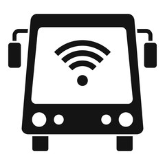 School bus wifi icon. Simple illustration of school bus wifi vector icon for web design isolated on white background