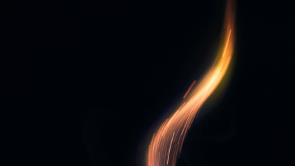 Macro photo of Bonfire sparks. Fire Flames bursts, blasts. Explosion micro sparkles. Mini...